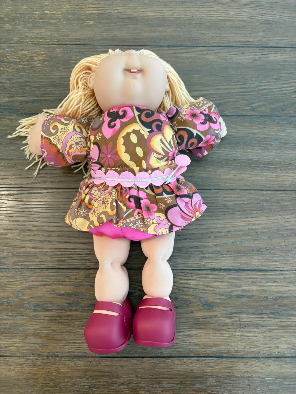 Cabbage Patch PA1 Plush Blonde-Haired Kids Doll with Floral Outfit